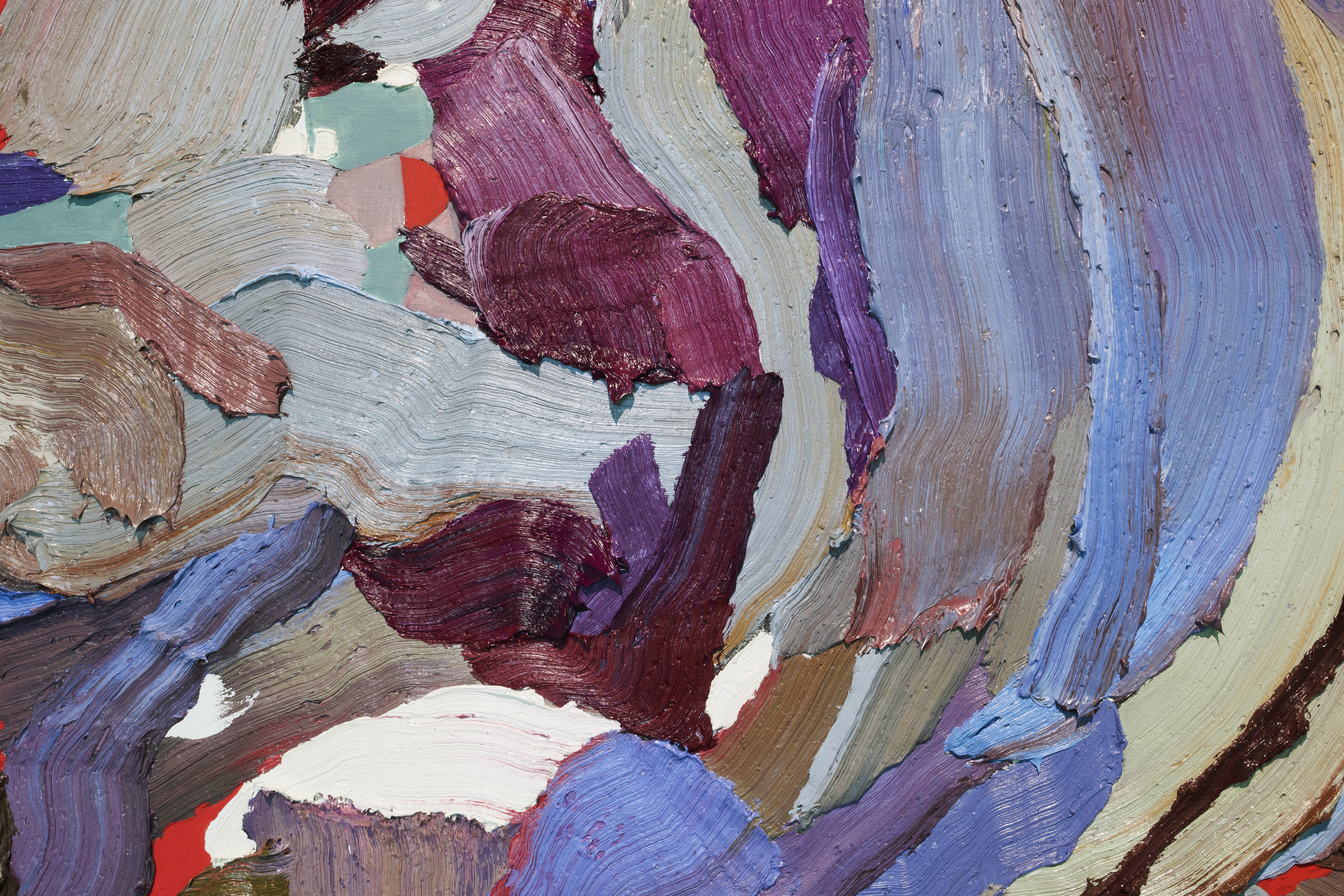 Oil on canvas in close-up — the spatial brushstroke that began in virtual reality.